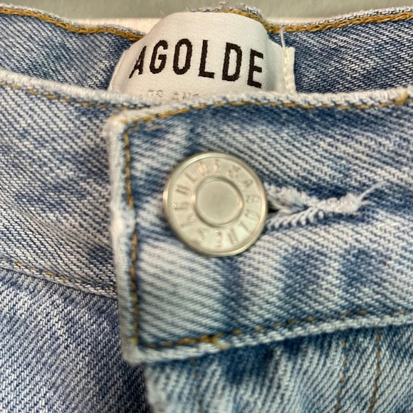 AGOLDE  Light Wash Distressed Denim Jeans, Size 24 - Picture 10 of 13